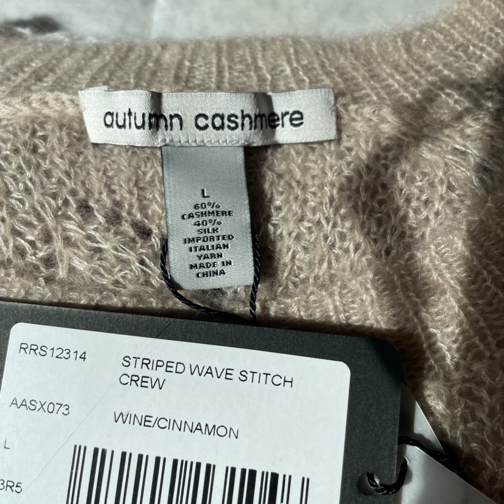 Striped Wave Stitch Cashmere and Silk-blend Sweater from AUTUMN CASHMERE - Picture 10 of 10